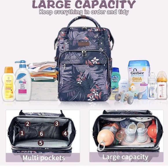 VANKEAN Diaper Bag Backpack with Portable Changing Pad, Baby Diaper Bags - Picture 3 of 8